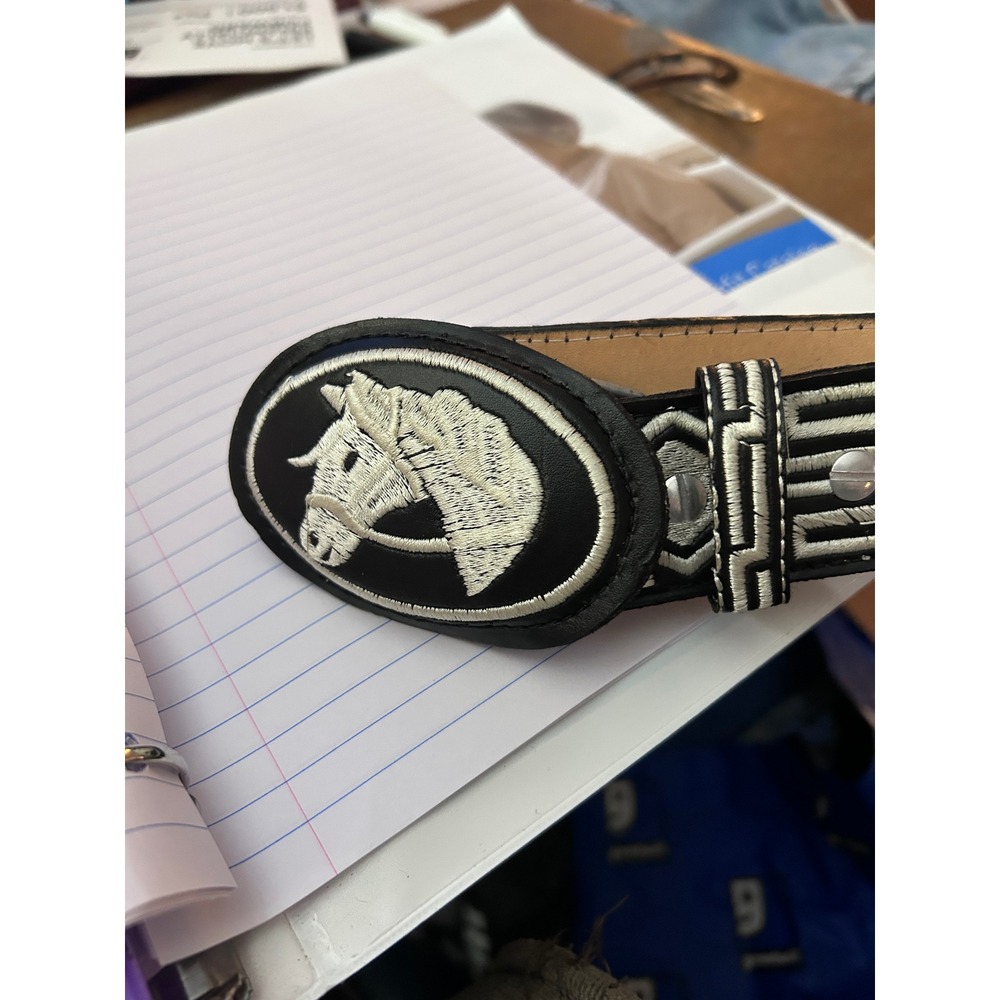 Mens Western Embroidered Horse Belt Buckle Black  White Style‎ Hecht en Mexico